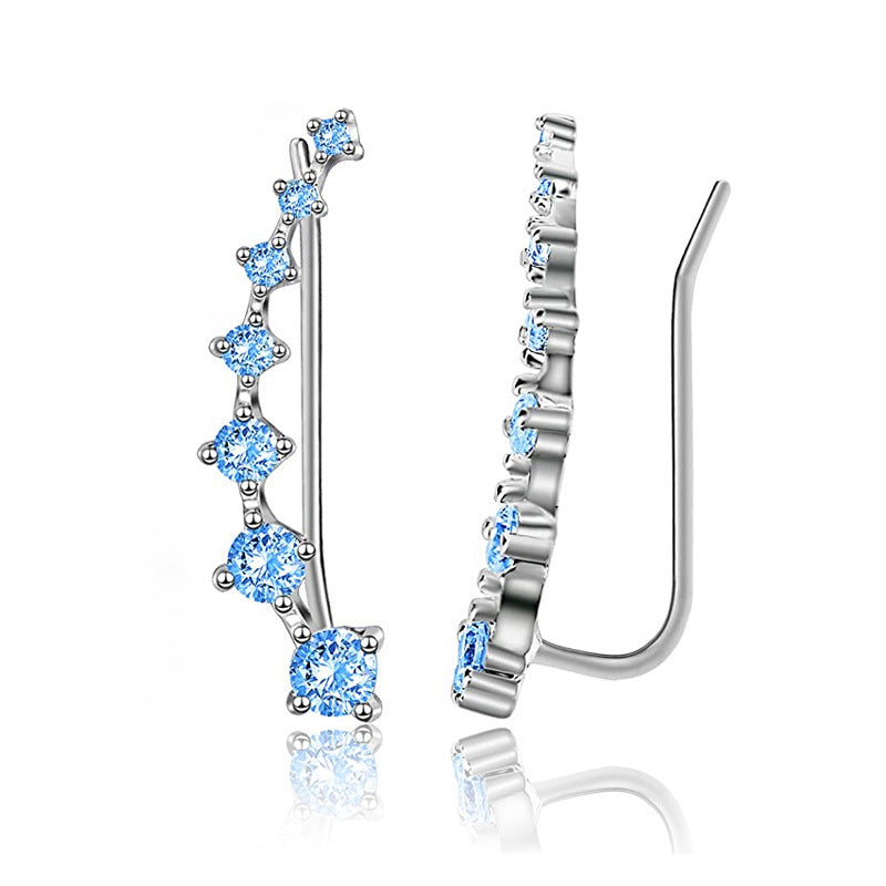 Rockyu スタークリップピアス レディース｜S925＆キュービックジルコニアの7連星イヤーカフ