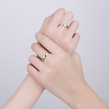 Rockyu 指輪 ペアリング メンズ レディース フリーサイズ 鏡面仕上げ シルバー925 結婚・婚約対応