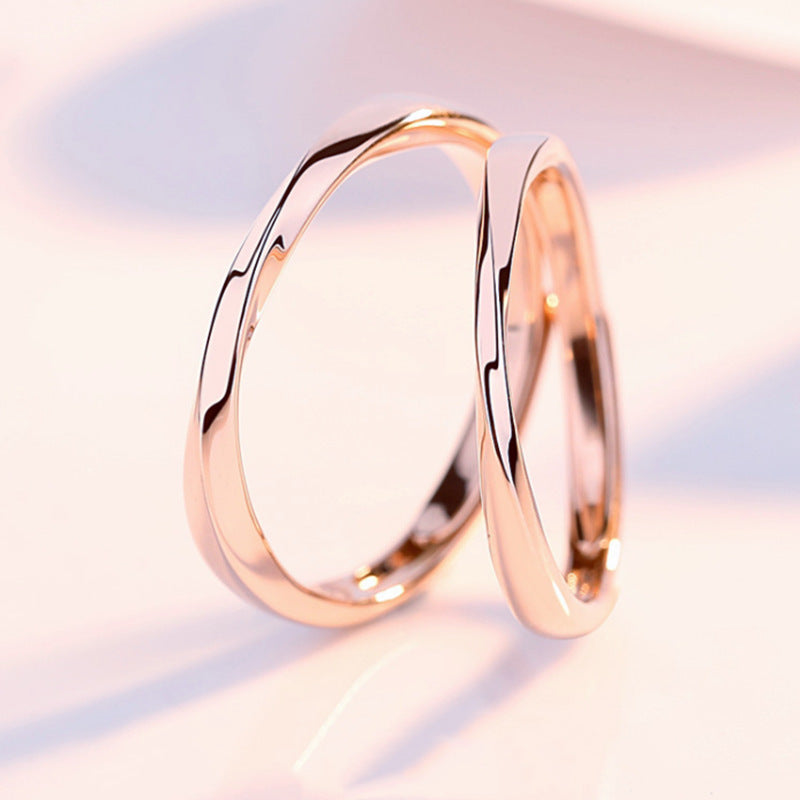 Rockyu ツイストデザイン ペアリング｜シルバー925 フリーサイズ 結婚・婚約指輪