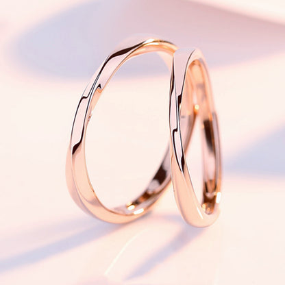 Rockyu ツイストデザイン ペアリング｜シルバー925 フリーサイズ 結婚・婚約指輪