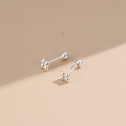 Rockyu レディースピアス シルバー925 ピンクゴールド 軟骨 トラガス 数珠デザイン 金属アレルギー対応