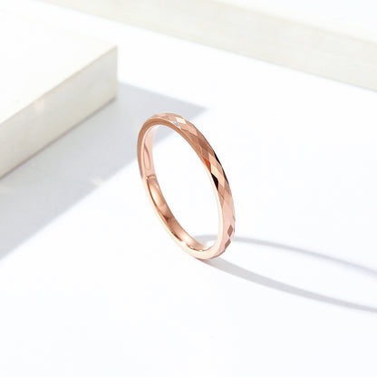 Rockyu タングステンリング 多面カット メンズ レディース シンプル 指輪 2mm 幅