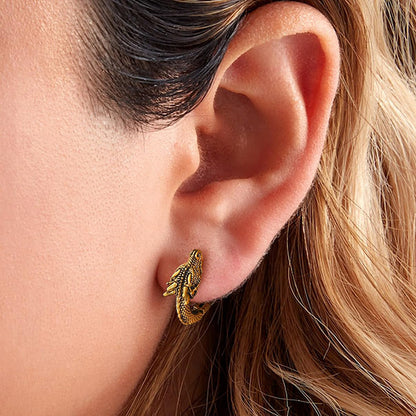 Rockyu ドラゴンフープピアス（金・銀・黒 3色展開）