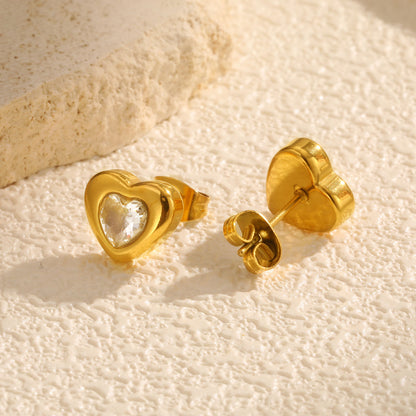 Rockyu レディース ネックレス グリーン ハートペンダント ステンレス鋼 金属アレルギー対応 一粒ジルコニア 記念日 プレゼント