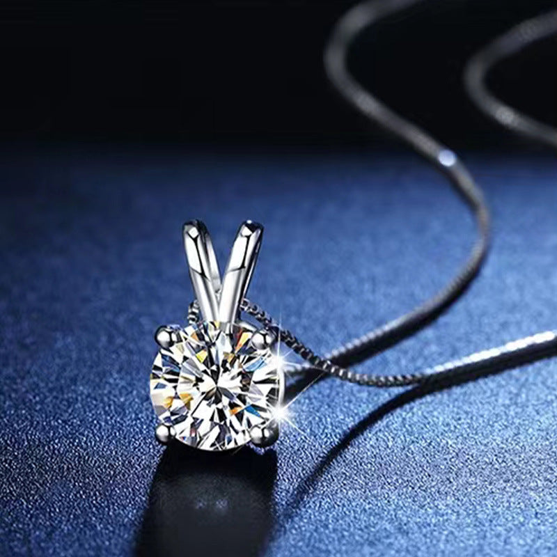 Rockyu ネックレス レディース ペンダント シルバー925 ジルコニア 一粒 純銀製