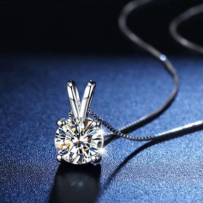 Rockyu ネックレス レディース ペンダント シルバー925 ジルコニア 一粒 純銀製