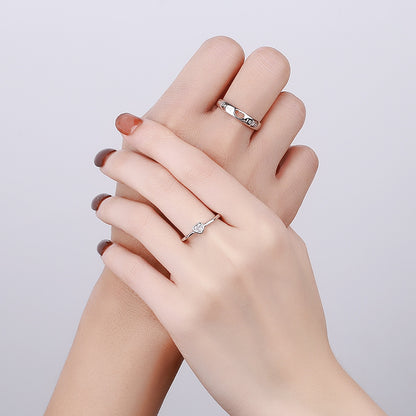 Rockyu ペアリング メンズ レディース フリーサイズ シルバー925 LOVE刻印 ハートデザイン 指輪