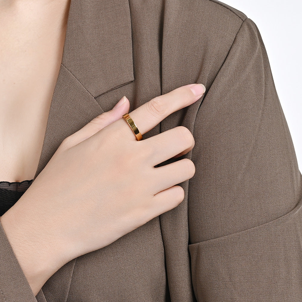 Rockyu ステンレスリング レディース＆メンズ兼用 シンプル鏡面仕上げ 2〜10mm 幅広サイズ展開