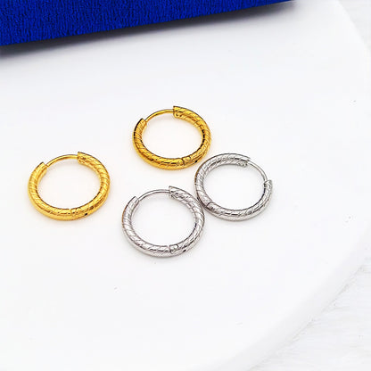 Rockyu ピアス レディース シルバー 25mm フープピアス ステンレス鋼 アレルギー対応 シンプル 凹凸デザイン