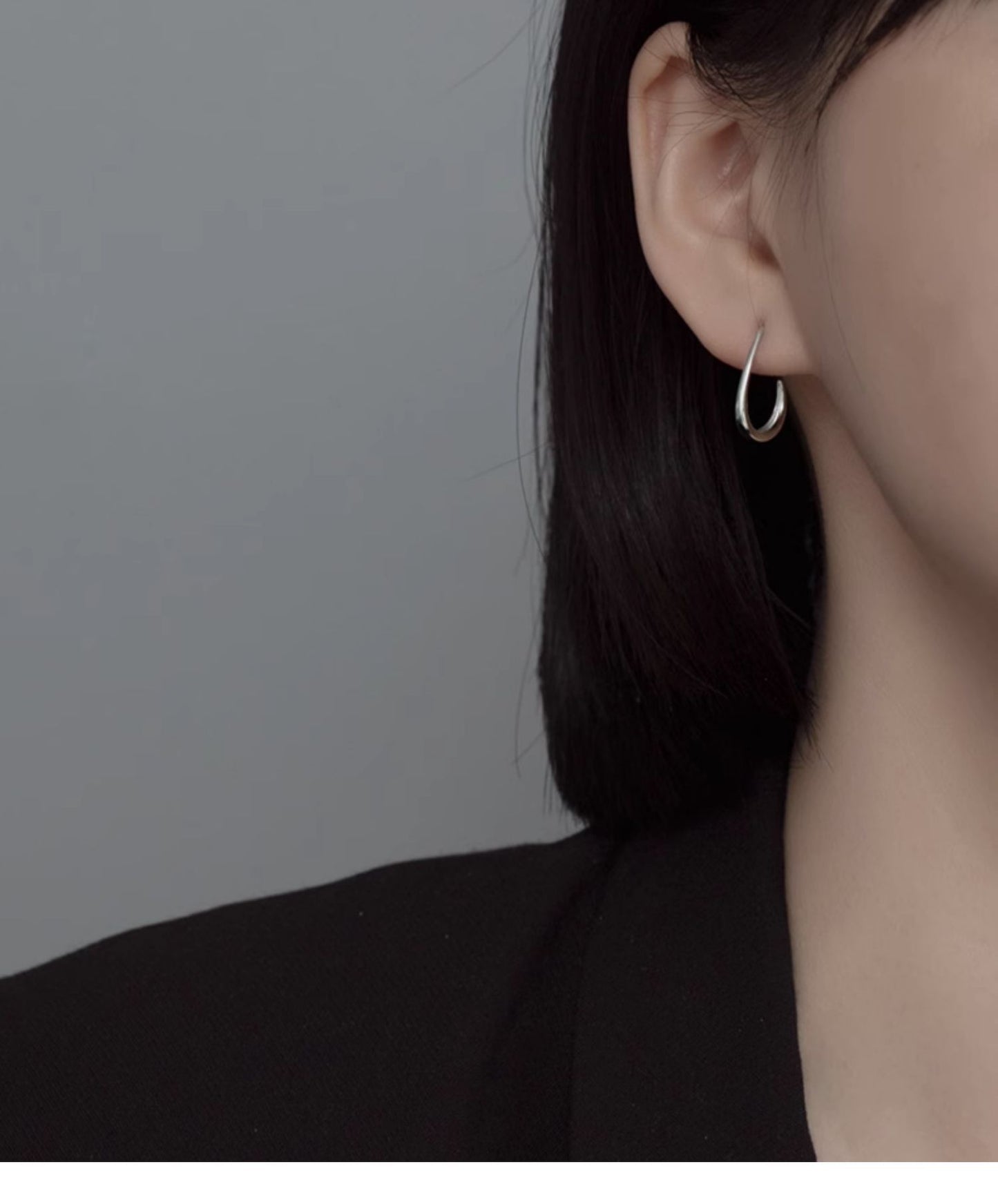 Rockyu ピアス レディース 雫型 シンプル K18コーティング 金属アレルギー対応