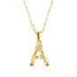 Rockyu ネックレス レディース ゴールド 18金 女性用 アルファベット ペンダント イニシャルネックレス 細い 鎖骨チェーン 恋人 記念 ファッションアクセサリー