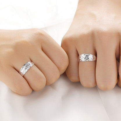 Rockyu 龍鳳彫りリング メンズ フリーサイズ シルバー調 幸運モチーフ リング