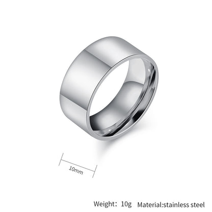 Rockyu ステンレスリング レディース＆メンズ兼用 シンプル鏡面仕上げ 2〜10mm 幅広サイズ展開