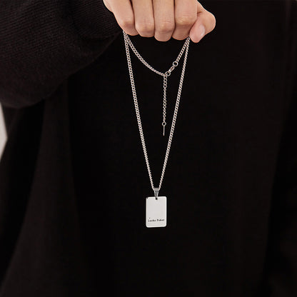 Rockyu ネックレス メンズ スペード＆ハート A トランプデザイン ステンレス製 ペア対応 ユニセックス