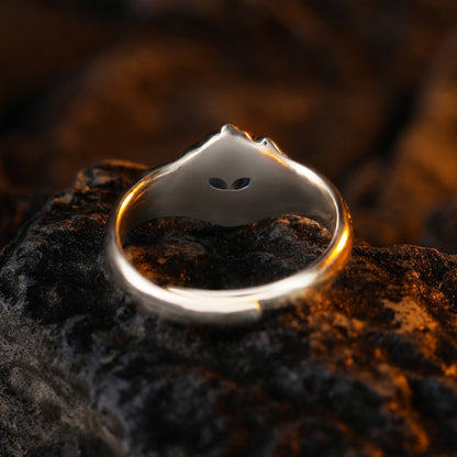 Rockyu イーグルリング メンズ フリーサイズ 藍宝石風 鷹モチーフ おしゃれ 指輪