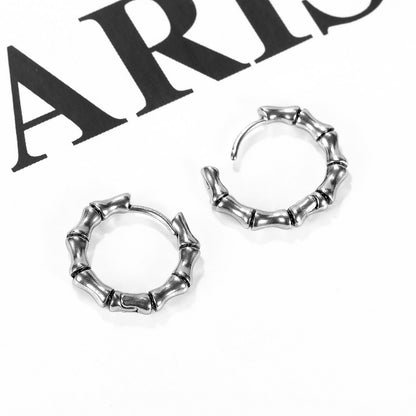 Rockyu ピアス メンズ フープ シルバー ステンレススチール 金属アレルギー対応