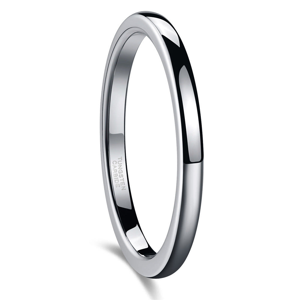 Rockyu タングステン細身リング レディース 2mm クラシック鏡面 指輪