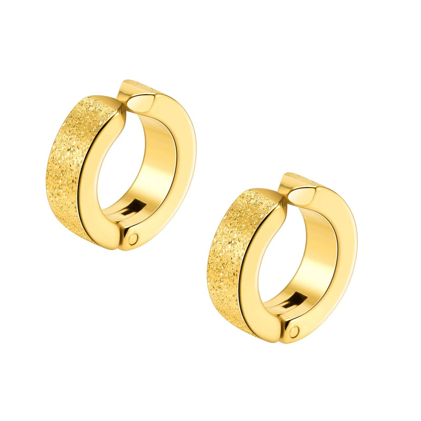 Rockyu ピアス メンズ レディース チタン フープ リング フェイク イヤリング 金属アレルギー対応