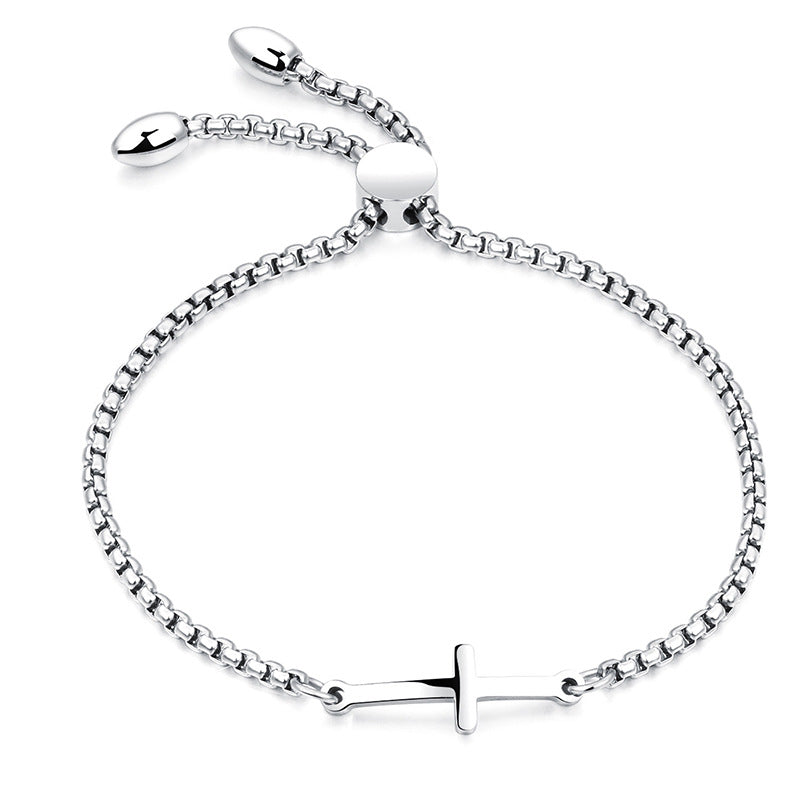 クロススライダーブレスレット｜ステンレス製レディースジュエリー｜3カラー展開