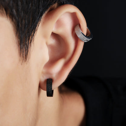 Rockyu ピアス メンズ レディース チタン フープ リング フェイク イヤリング 金属アレルギー対応