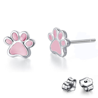 Rockyu ピアス レディース 肉球モチーフ シルバー925 猫好きアクセサリー 可愛いデザイン