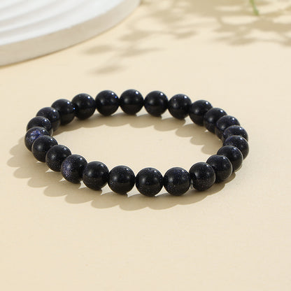 Rockyu ブレスレット レディース 天然石 ビーズブレスレット 瑪瑙 オニキス アンティーク風