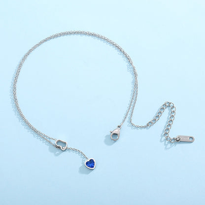 Rockyu ハートネックレス レディース シルバー ゴールド チタン Y字デザイン