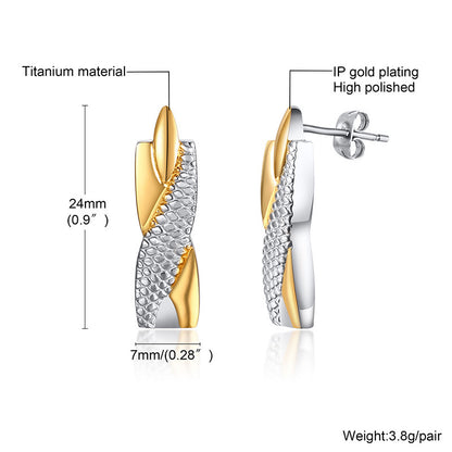Rockyu メンズピアス チタン製 黒金デザイン 揺れる磁気ピアス 両耳セット