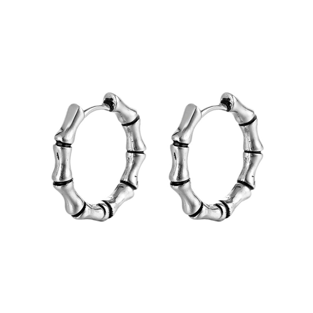 Rockyu ピアス メンズ フープ シルバー ステンレススチール 金属アレルギー対応