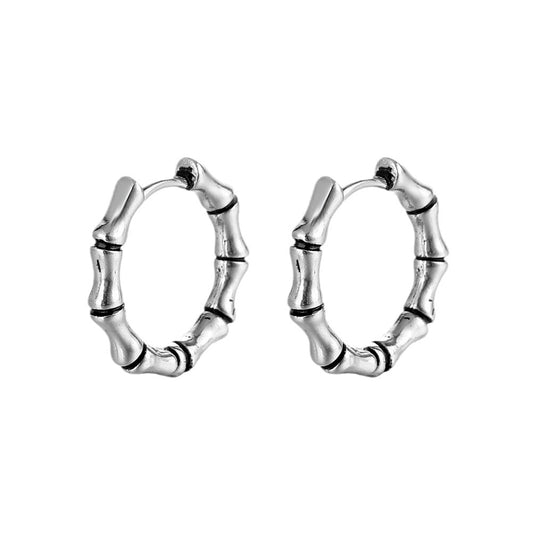 Rockyu ピアス メンズ フープ シルバー ステンレススチール 金属アレルギー対応