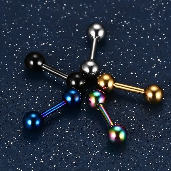 Rockyu バーベルピアス ボール 4mm ステンレス メンズ レディース 軟骨 ピアス 金属アレルギー対応 おしゃれ かっこいい 男女兼用 アクセサリー