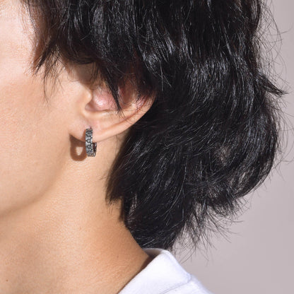 Rockyu ピアス メンズ チタン製 ツイストフープ リング シルバーピアス アレルギー対応