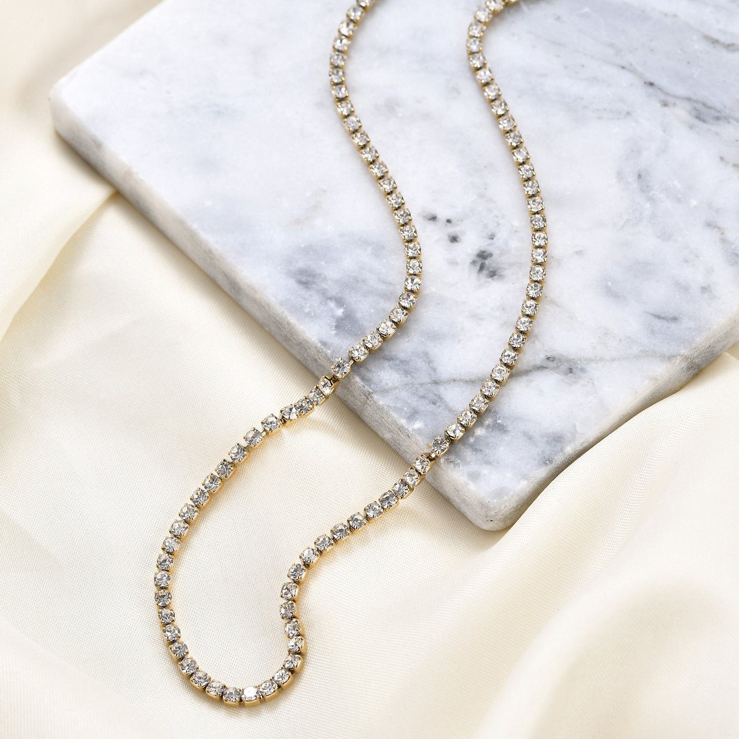 Rockyu レディース ネックレス ジルコニアチェーン 3mm ステンレス製 金属アレルギー対応