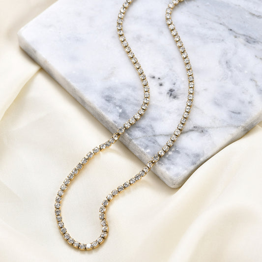 Rockyu レディース ネックレス ジルコニアチェーン 3mm ステンレス製 金属アレルギー対応