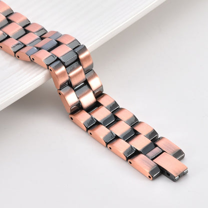 Rockyu 磁気ブレスレット メンズ トリプルロウ ピンクゴールド 銅製 シンプル カジュアル