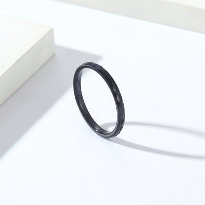 Rockyu タングステンリング 多面カット メンズ レディース シンプル 指輪 2mm 幅
