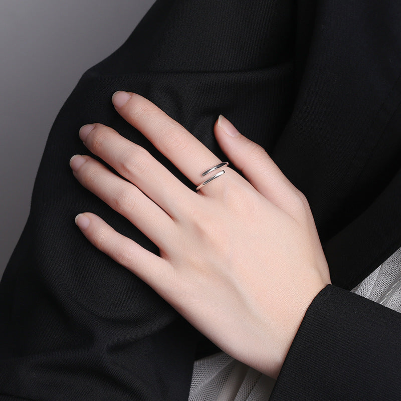 Rockyu メッセージ刻印リング シルバー925 レディース メンズ フリーサイズ 指輪