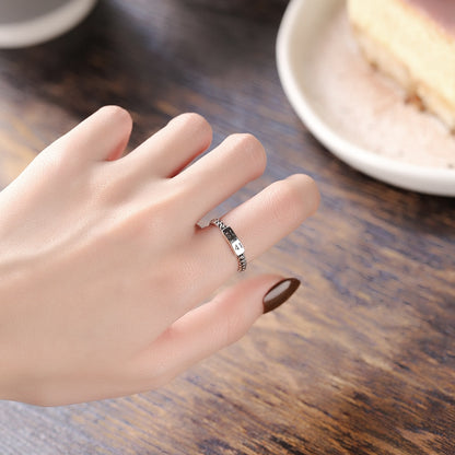 Rockyu 指輪 レディース フリーサイズ リング シルバー925 編み込み 数字リング 1314 永遠の愛を象徴するデザイン