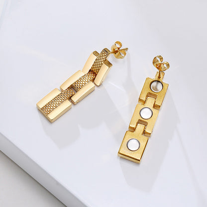 Rockyu メンズピアス チタン製 黒金デザイン 揺れる磁気ピアス 両耳セット