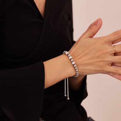 Rockyu ブレスレット レディース ボールチェーン ゴールド ステンレス ジルコニア