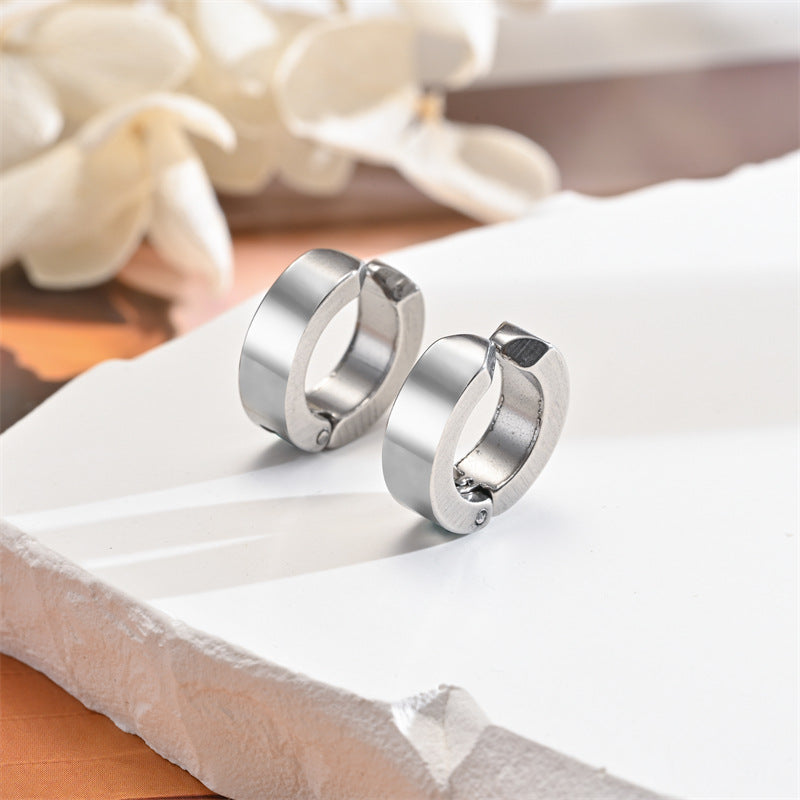 Rockyu フェイクピアス メンズ レディース フープ イヤーカフ ノンホール 黒 青 金 シルバー アレルギー対応