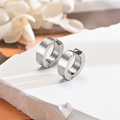 Rockyu フェイクピアス メンズ レディース フープ イヤーカフ ノンホール 黒 青 金 シルバー アレルギー対応