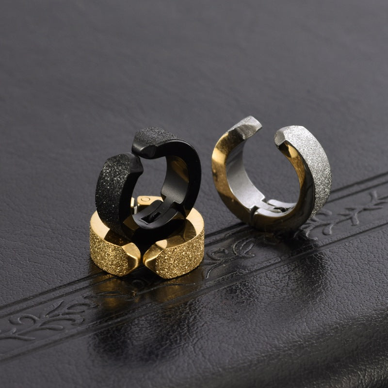 Rockyu ピアス メンズ レディース チタン フープ リング フェイク イヤリング 金属アレルギー対応