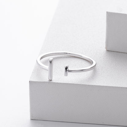Rockyu シルバー925 レディースリング 平行線デザイン フリーサイズ 純銀 ファッションリング