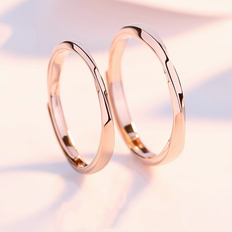 Rockyu ツイストデザイン ペアリング｜シルバー925 フリーサイズ 結婚・婚約指輪