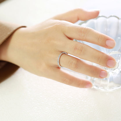 Rockyu エタニティリング レディース ステンレス ジルコニア シンプルデザイン