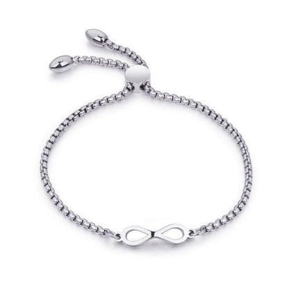 Rockyu インフィニティスライダーブレスレット｜無限モチーフ×調節式チェーン｜3カラー展開