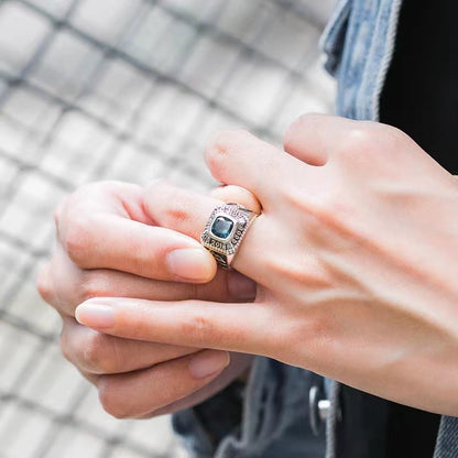 Rockyu ブルージルコニア レディースリング フリーサイズ ステンレス製 金属アレルギー対応