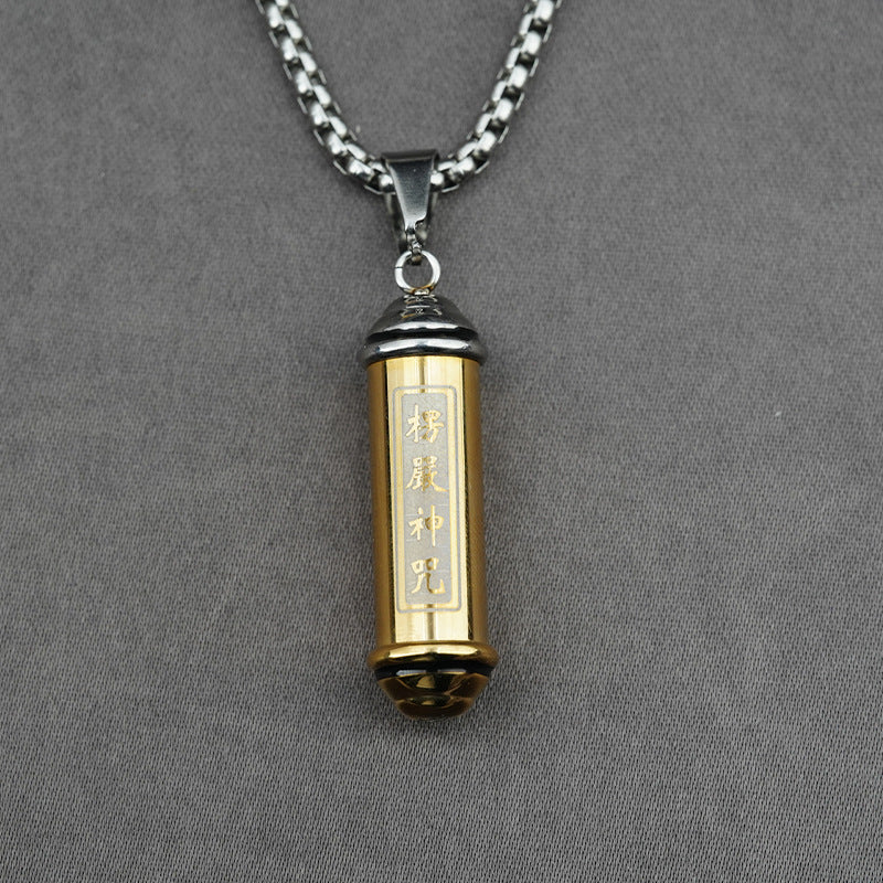 Rockyu ネックレス メンズ メモリアル 遺骨入れ ステンレス ゴールド＆シルバー お守りペンダント