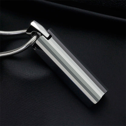 Rockyu ネックレス メンズ 長方形 スティック シルバー タングステン